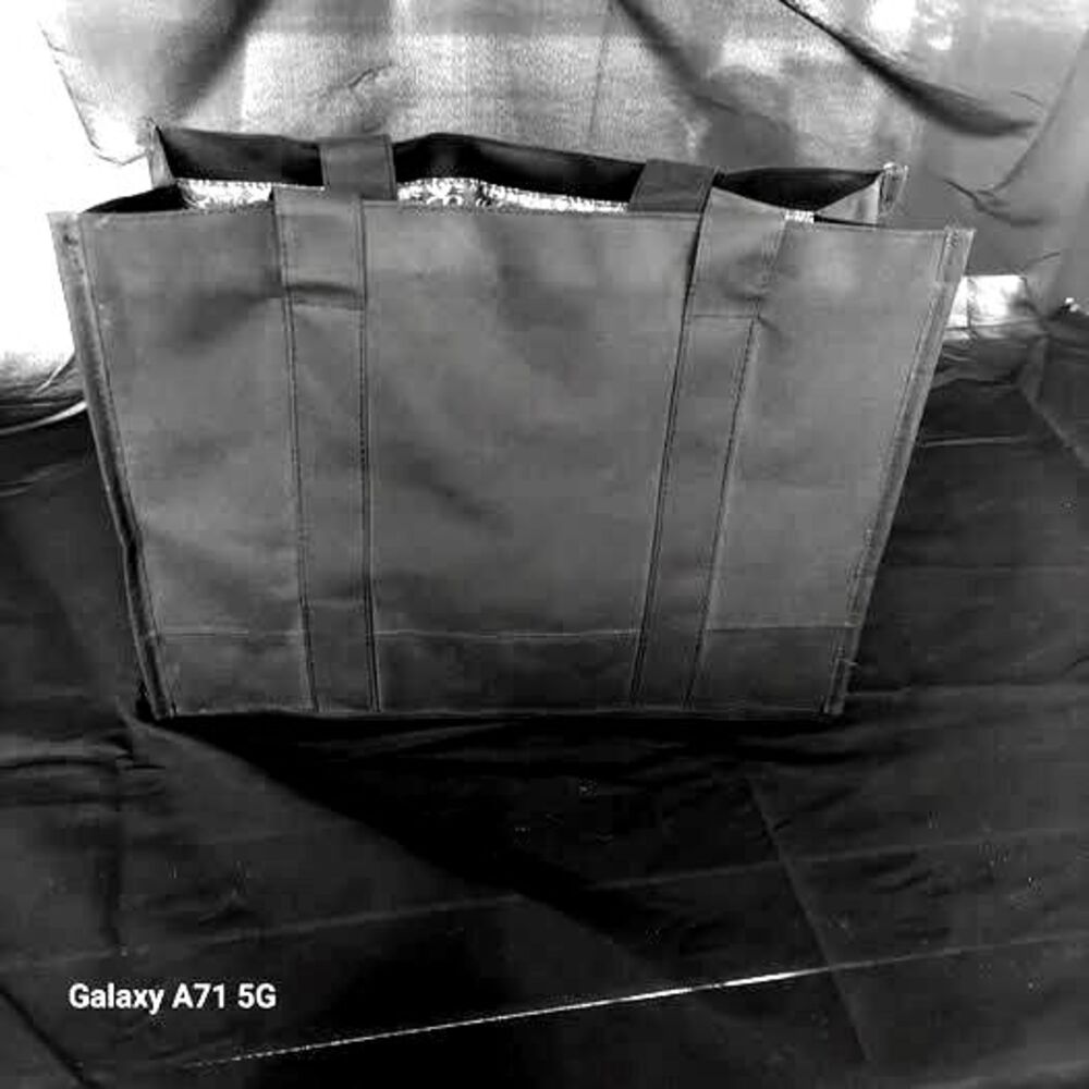 Black Tote Bag with Belk lining  16 L X 12 H X 5 W